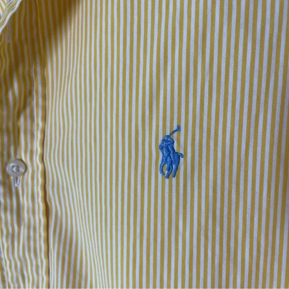 Ralph Lauren Blue Label Yellow Stripe Button Up Size 15.5 33/34 - Picture 5 of 9